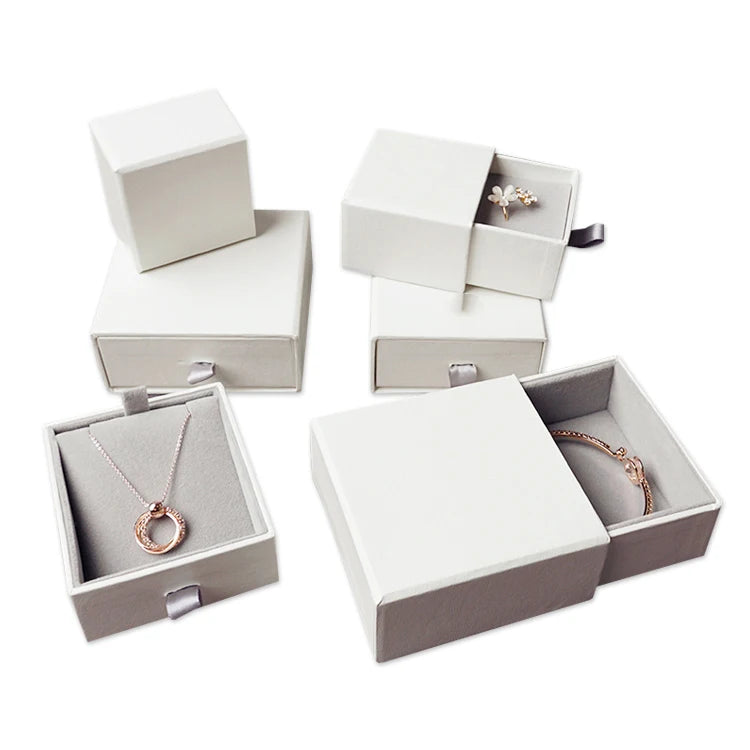 Custom Logo Printing Embossed Matt Laminated Recycled Materials Jewelry Packaging Paper Box for Ring