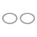 G23 Titanium Nose Rings Hoop Oval 16G CZ Hinged Segment Septum Clicker Ear Tragus Cartilage Helix Women Body Piercing Jewelry