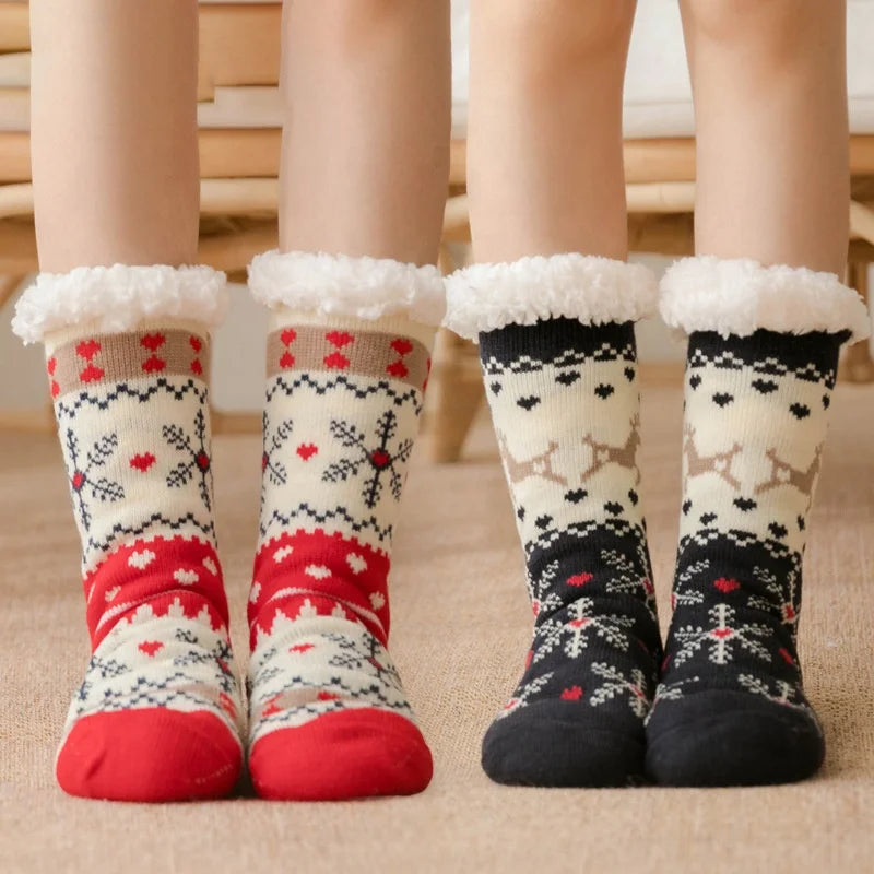 Wholesale Winter Fluffy Thermal Slipper Sherpa Socks Soft Warm Fuzzy Christmas House Socks
