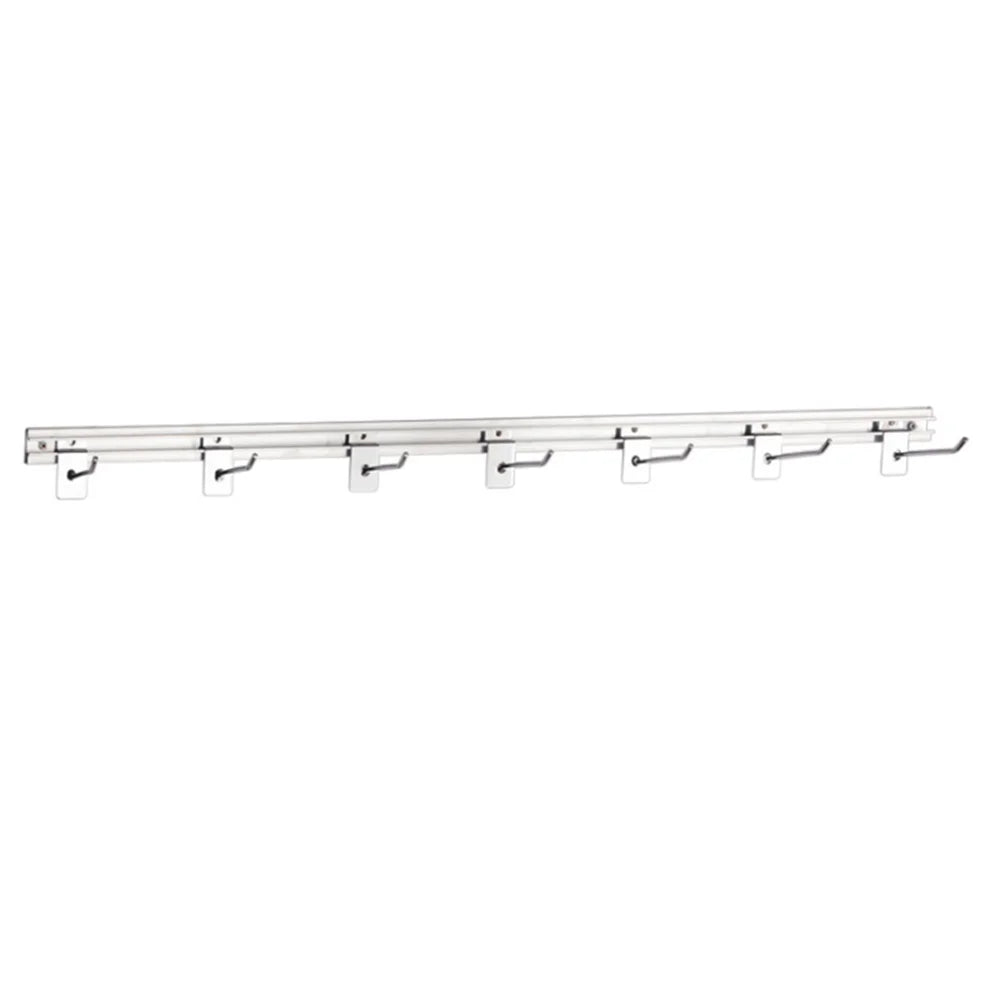 Wall-mounted Metal Clothes Snack Hanging bar Sliver 120cm Hanging Strips