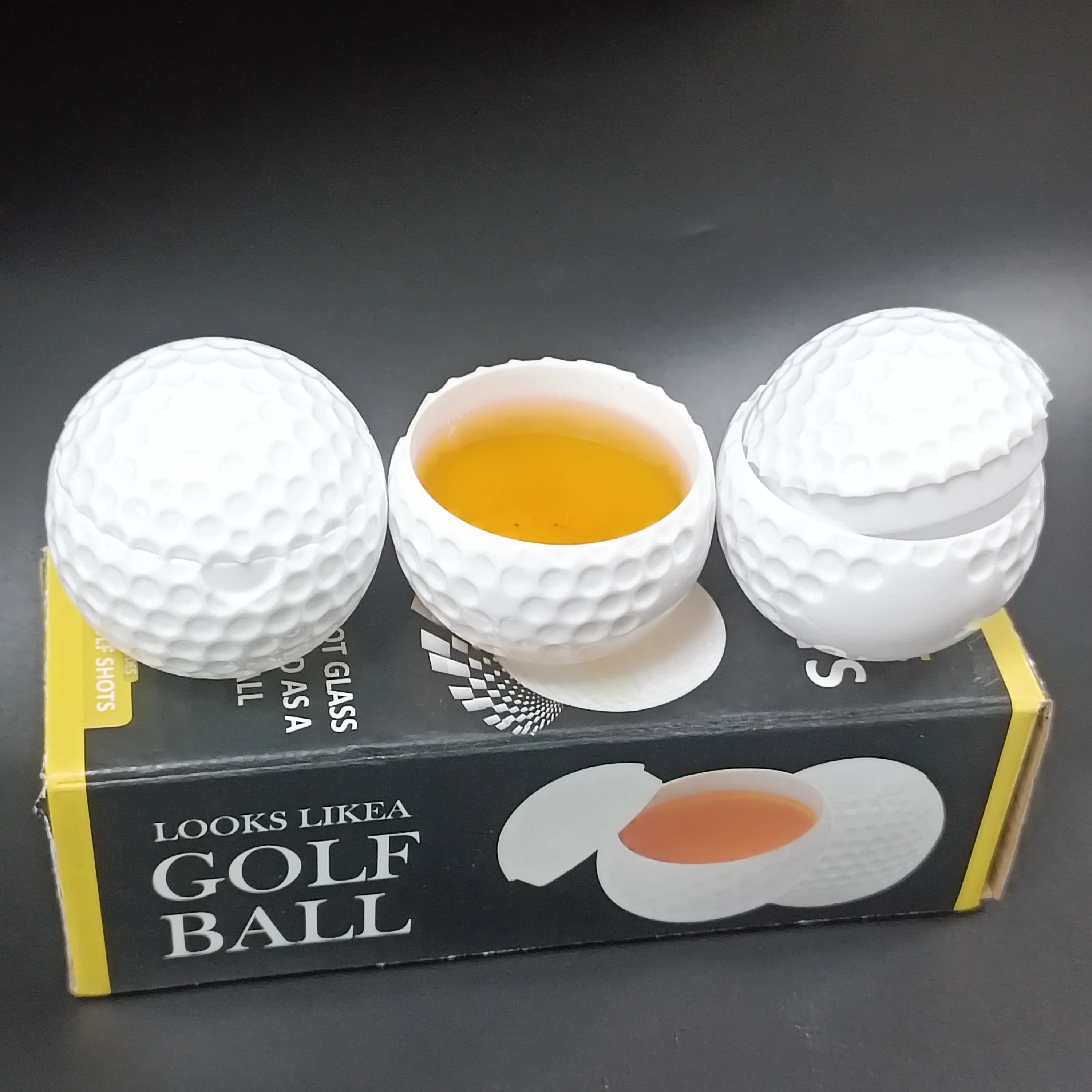 2 OZ Novelty New Golf Ball Shaped Shot Glass Bottle Golf Party Cups for Themed Barware Unique Party Decor Golf Lovers
