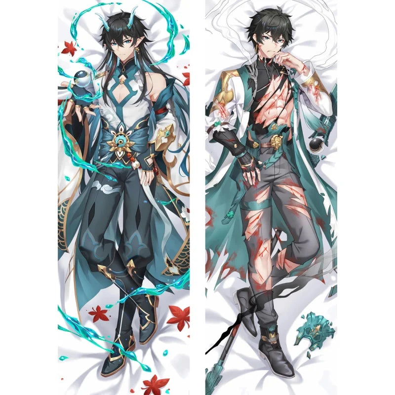 Hot Sales Custom Double Side Printed 50 X 150 Genshin Impact Baizhu Cartoon Anime Decorative Full Body Pillow Dakimakura