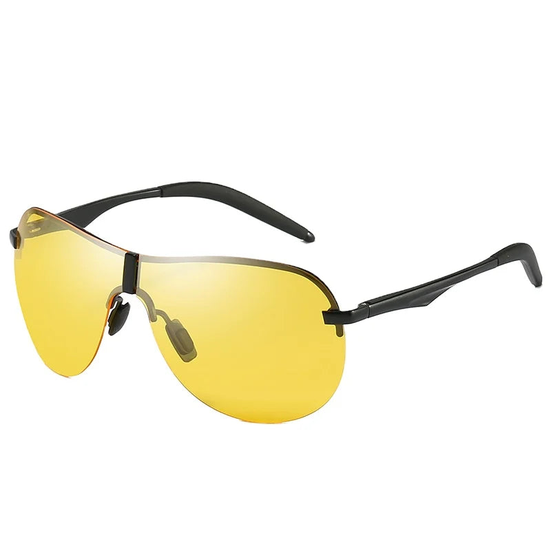 Rimless Rectangle Sunglasses Frameless Eyewear Night Glasses for Women Men
