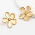 HOVANCI Ins Personalized Simple Gold Flower Shape Stud Earrings for Girl Elegant Women Jewels