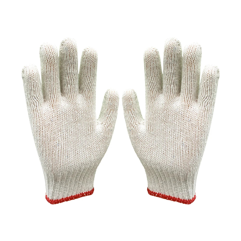 Cotton Anti-Slip Safety Work Gloves Soft and Reusable Mechanic Knitted Construction Hand Gear