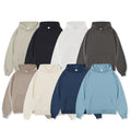 Evertop Custom Logo 450G Cotton Terry Hooded Sweater Solid Earth Color Thickened Man Pullover Rope Anti-Shrink Lined Design