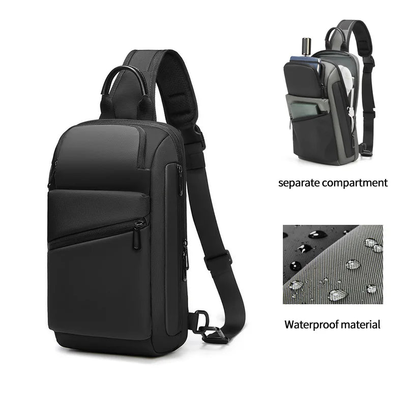 Factory Wholesale New Design Chest Bag Travel Shoulder Korean Crossbody Custom Men Sling Bag