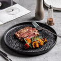 Nordic Style 8/10 Inch Rock Texture Round Ceramic Steak Dishes Plate Dinner Ceramic Plates with Edge