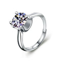 Latest Fine White Gold Plated S925 Sterling Silver Claw Clear Moissanite Ring Wedding Jewelry