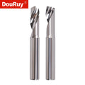 DouRuy 2A 3.175/4/5/6mm Solid Carbide Single Flute End Mil Cutters for Aluminum Processing  Cutter Tools