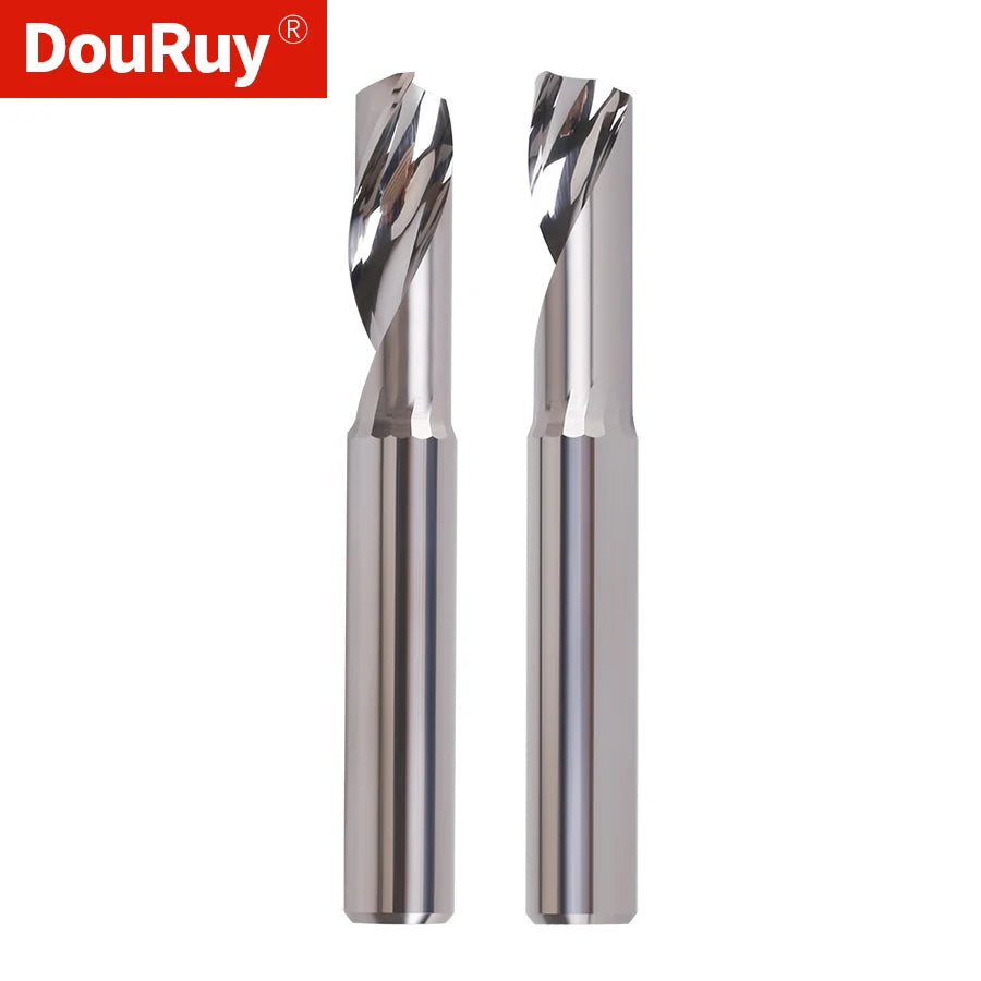 DouRuy 2A 3.175/4/5/6mm Solid Carbide Single Flute End Mil Cutters for Aluminum Processing  Cutter Tools