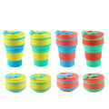 Foldable Coffee Mug Hot Selling Outdoor Silicone Bpa Free Collapsible Cup with High Resistant Water Bottle Lids Color Box