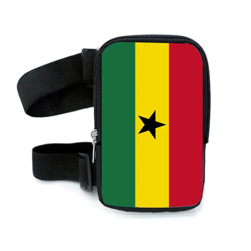 The Republic of Ghana Thigh Bag for Carnival Outdoor Sports Thigh Bag with Custom Logo