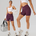 Custom logo High Elastic Nylon Spandex Gym Fitness Shorts Women Booty Cut Workout Yoga Shorts for Gym Active Wear