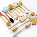 Best-selling Long Handle Boar Bristles Wood Massager Wholesale Back Scrubber Exfoliator Double Sided Shower Brush