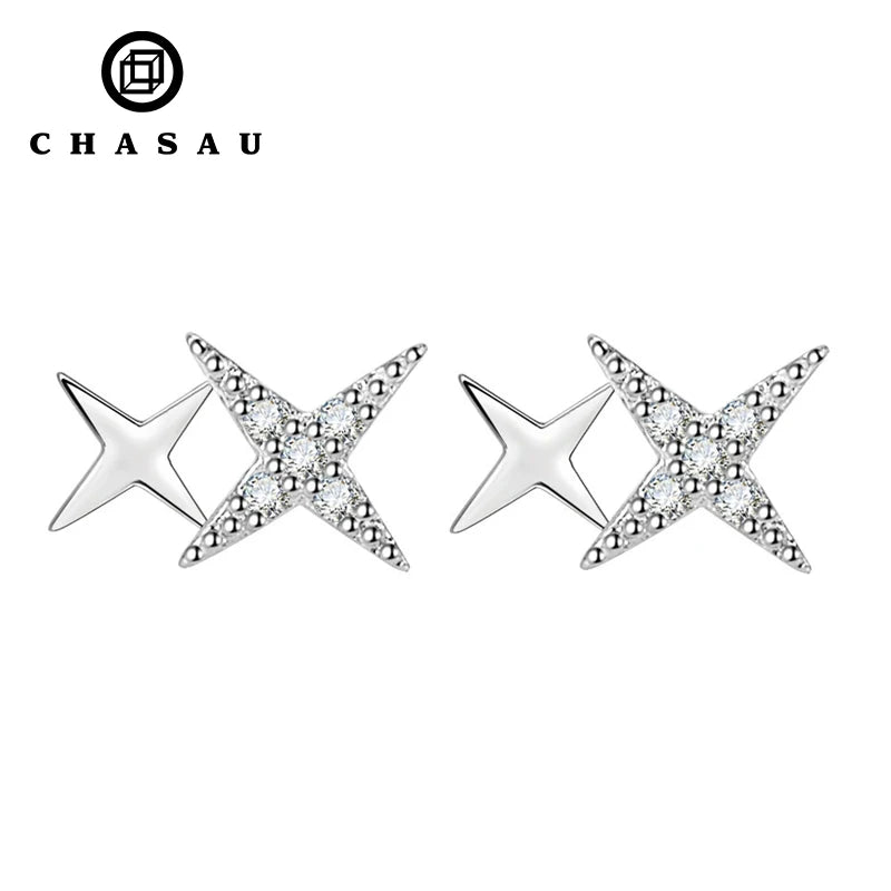 Many Years Factory Cubic Zircon CZ 925 Sterling Silver Women Fashion Mini Star Small Stud Earrings for Women