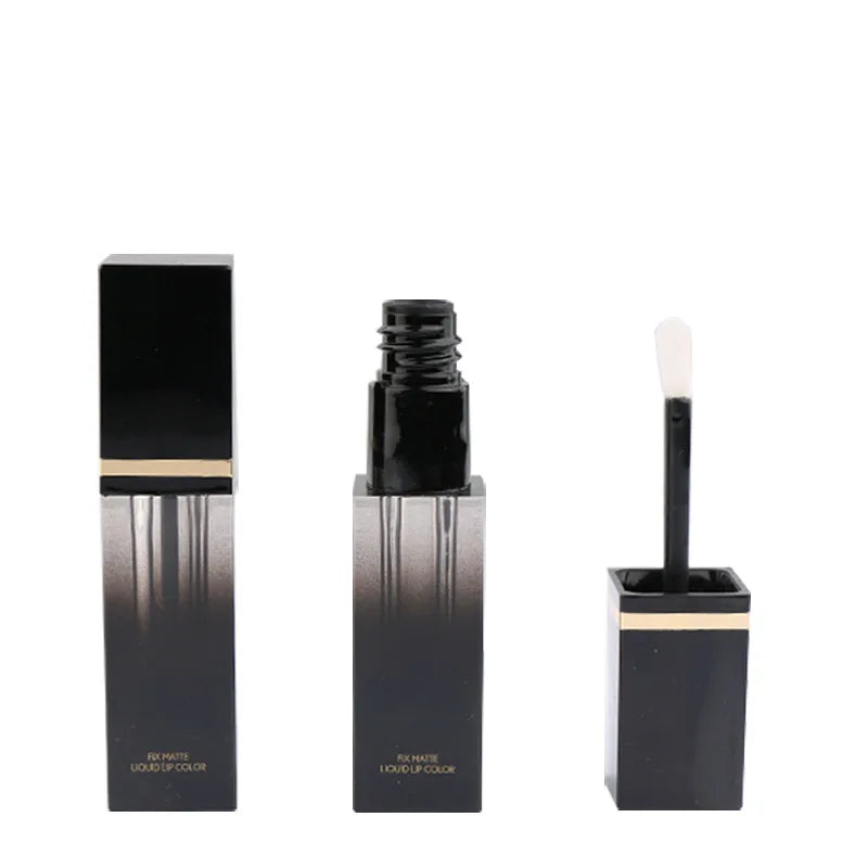 Custom 5ml Lip Gloss Tube Square Black Gradient Plastic for Cosmetics