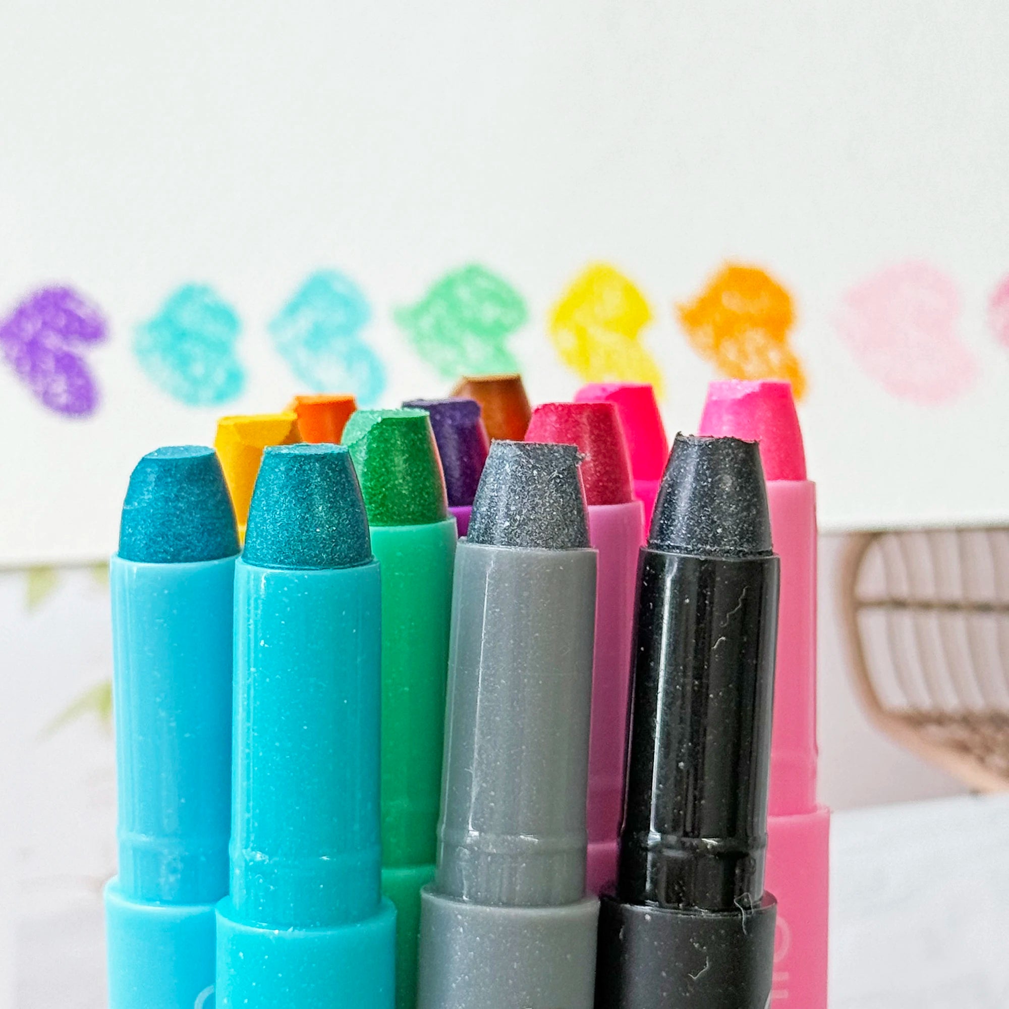 12 Metallic Twistable Crayons for Toddlers Easy to Hold Safe Art Supplies for Kids  Easy to Clean Kids Crayons for Coloring