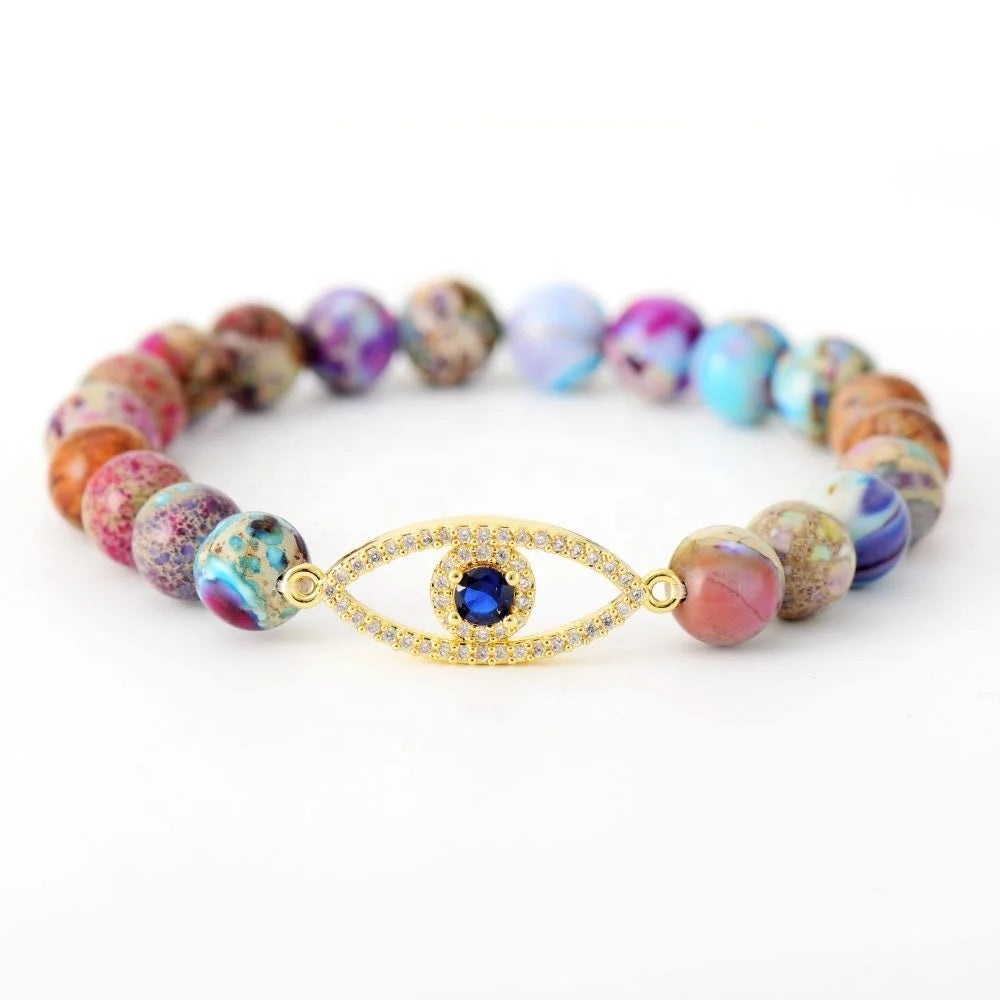 2026 Trending Emperor Jasper Natural Stone for Bracelet Zircon Eye Tennis Christian Religious Jewelry Accessories for Wedding