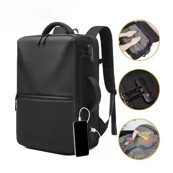 Large Capacity Vacuum Compression Travel Backpack Multi-functional Backpack Oxford Cloth Waterproof Business Bag for Men