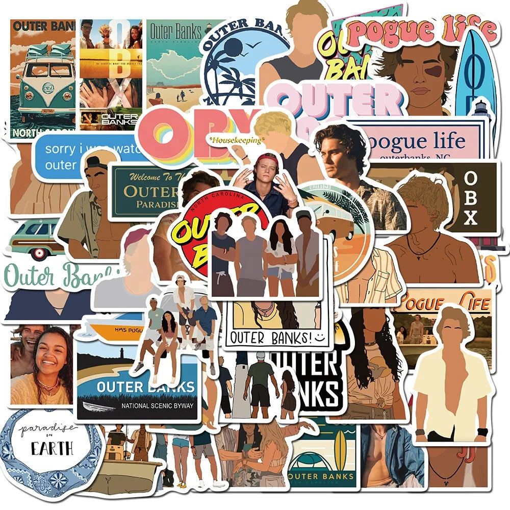 50Pcs Outer Banks America TV Show Movie Stickers for Promotion Gift Toy Decorative Water Bottle Luggage Laptop Sticker