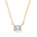 QX Manufacturer Custom OEM Fine Jewelry 18K Gold Plated 925 Sterling Silver Oblong Angle Zircon Women Necklaces