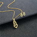 Hot Selling Cute Heart Pendant Jewelry Stainless Steel Collarbone Chain Heart-shaped Necklace Earring Set