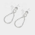 Fashionable Vintage Shiny 8 Shape Brass Platinum Plated Teardrop Long Zircon Earrings Custom Jewelry