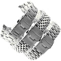 Stainless Steel Watchband for Men & Women 20mm & 22mm Solid Curved End Metal Wrist Bracelet Band Customizable Logo Accessories