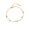 Wholesale 18K Gold Plated Heart Butterfly Clover Bracelet Fashionable Stainless Steel Jewelry with Floral Pattern for Gift