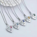 Stainless Steel Birthstone Necklace Sublimation Cremation Jewelry Heart Shape Urn Ashes Pendant Necklace With Chains