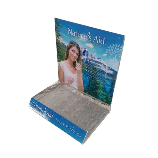 Custom Cosmetic Shop Table Acrylic Lip Gloss Balm Lipstick Display Tray Stand