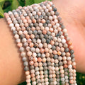 Small Size 3/4MM Faceted Pink Zebra Jasper Beads Tiny Stone for Jewelry Making DIY