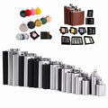Custom logo 1-18oz Stainless Steel Flask Thermal Bottle Matte Black Hip Flask Whiskey Pocket Party Flask Gift