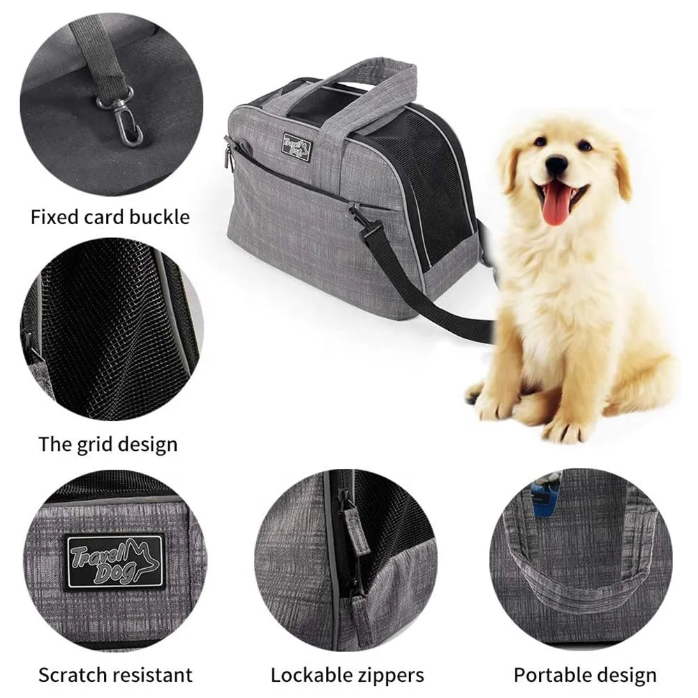 AFP Breathable Mesh Pet Carrier Backpack Portable Lightweight Pet Carry Bag With Carrying Handles & Adjustable Shoulder Strap