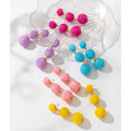 HOVANCI Bohemian Korean Big Circle Woven Straw Wicker Long Ball Tassel Drop Dangle Earrings
