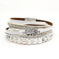 Magnetic Fresh Water Pearl Bracelet Women Hollow Tree of Life Bracelet Magnetic Leather Bracelet