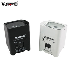 VSHOW WBRF0606 4pcs With Soft Bag Free Shipping 6pcs 18w RGBWA and UV 6 in 1 Led Par Light Wireless Battery