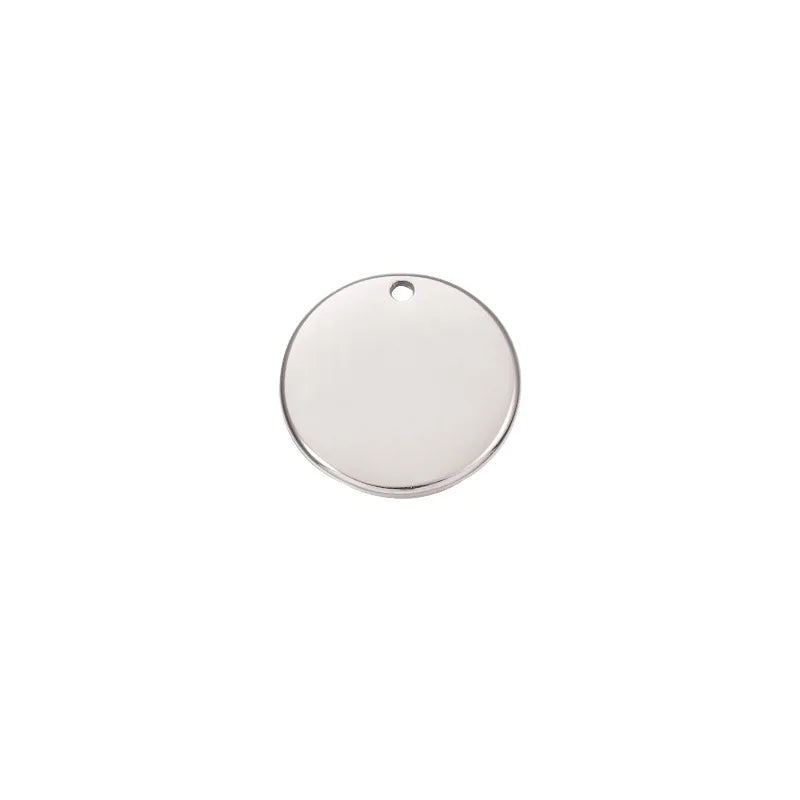 18K Gold PVD Plated Stainless Steel & Titanium Blank Disc Plate 12MM 15MM 20MM DIY Jewelry Fittings & Components