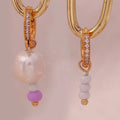 Y2K Jewelry Asymmetrical Fresh Water Pearl Drop Earring PVD Gold Plated Beaded Earring