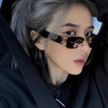 STORY STY9111A Wholesale Small Frame Square Retro Sunglasses Fashion 90s Vintage Rectangle Brown Lens Punk Shades Glasses