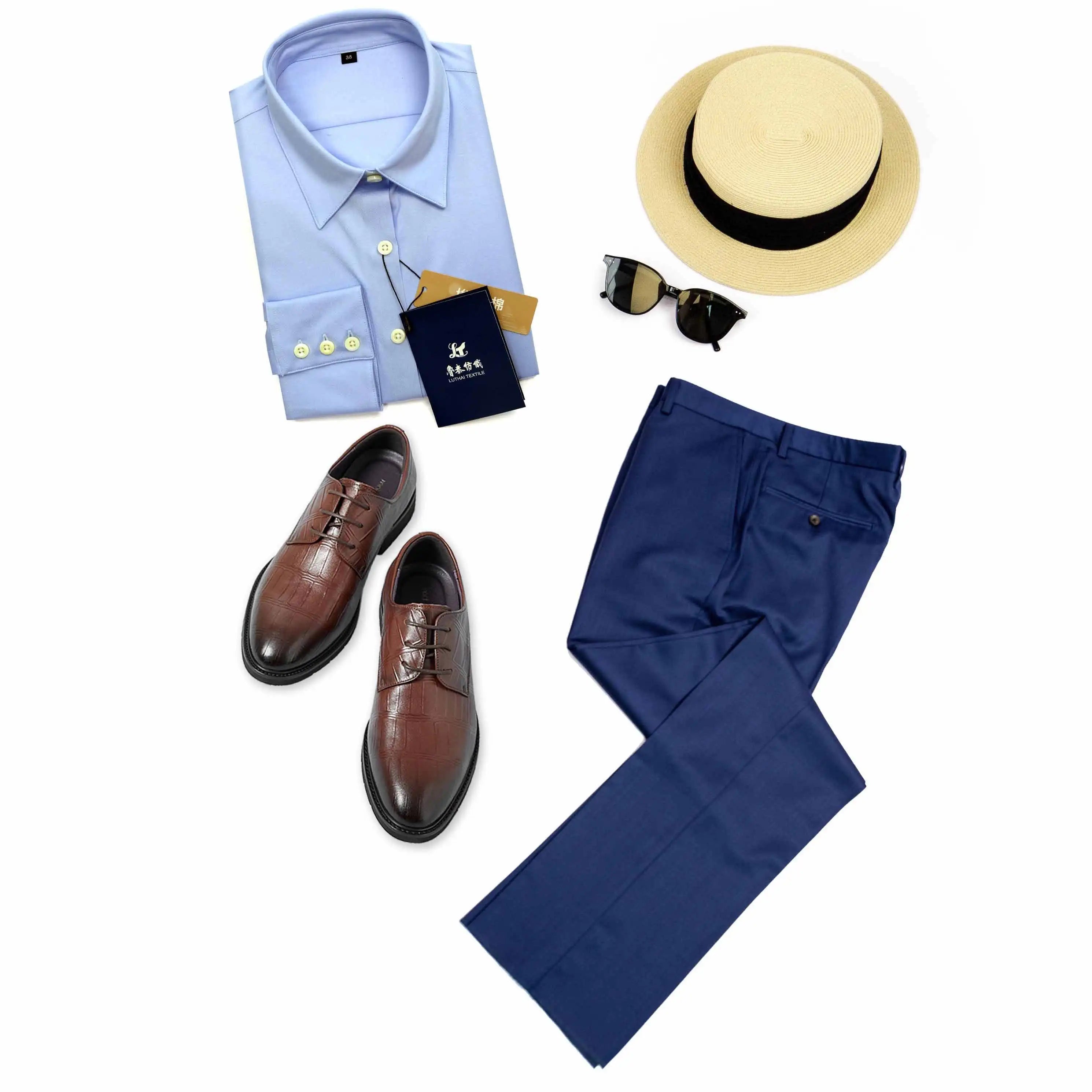 Men's Business Slim Fit Long Solid Color Casual Wear Formal Fashion Suit Pants Stretch Straight Suit Trousers