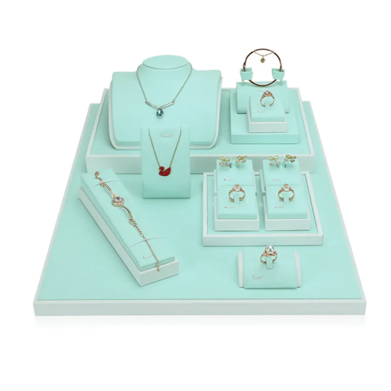Elegant PU Jewelry Display Set Luxury Custom DIY Jewelry Showcase Display Props