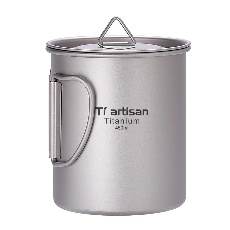 Chinese Products Titanium Cup with a Lid 450ml/15.22oz  Ultra Lightweight Sturdy Outdoor Gear Camping Equipment
