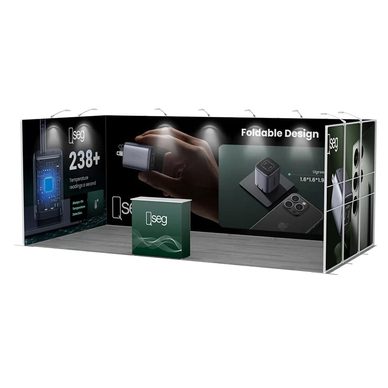 Large U Shape 10x20 Trade Show Booth Stands to Show Products Modular Portable Aluminum Frames Exhibition Displays.