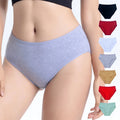 Wholesale Women's Solid Panties Cotton Underwear Mid Waist Large Size Briefs Female Panty Dropshipping Knitted Custom Label