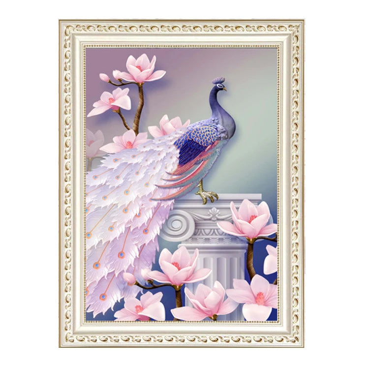 Hot Sell Beautiful Wall Decor Paintings Special Shape Hand Made 5d Peacock Diamond Painting Art on Canvas