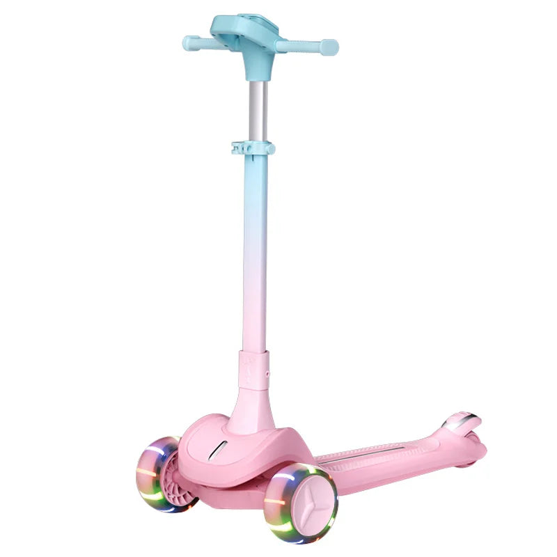 Kids Scooter 3 Luminous PU Wheels Toys Foldable Baby Riding Push Toddler Foot Scooter Kick Scooter for Children