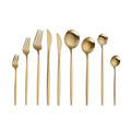 Stainless Steel Cutipol Flatware Set Brushed Matte Gold Plated Cutlery for Weddings and Parties