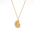 Bohemian Ocean Conch Pendant Necklace Waterproof 18K Gold Jewelry Stainless Steel Necklace for Women Girls